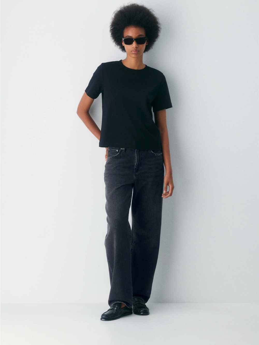 Denim Forum The '90s Marlo Hi-Rise Baggy Jean Black Waist 28